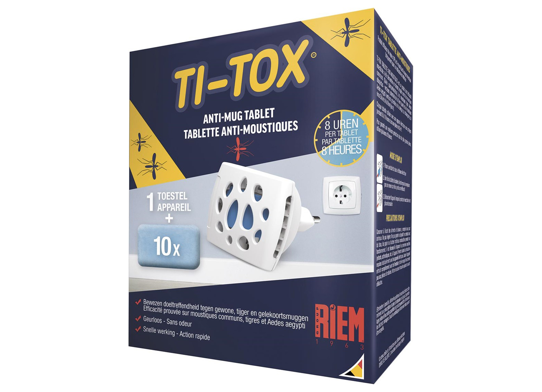 RIEM TI-TOX ANTI-MUG STARTER KIT 1 ELEKTRISCHE VERDAMPER + 10 TABLETTEN