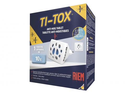 RIEM TI-TOX ANTI-MOUSTIQUE STARTER KIT 1 EVAPORATEUR ELECTRIQUE + 10 TABLETTES
