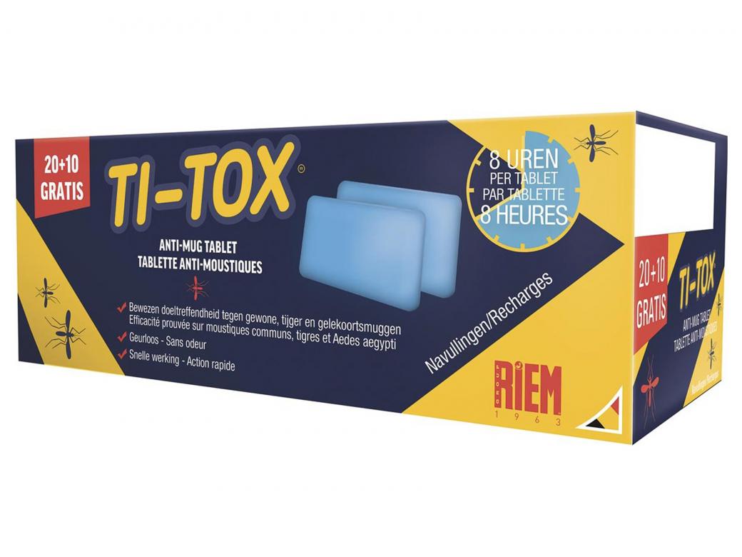 RIEM TI-TOX TABLET ANTI-MUG  NAVULLING (20+10 TABLETTEN)