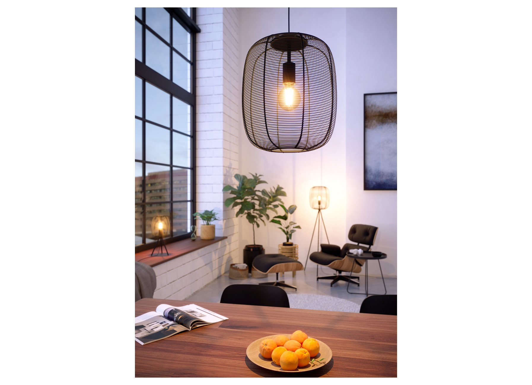 EGLO SUSPENSION RINROE E27 ACIER NOIR