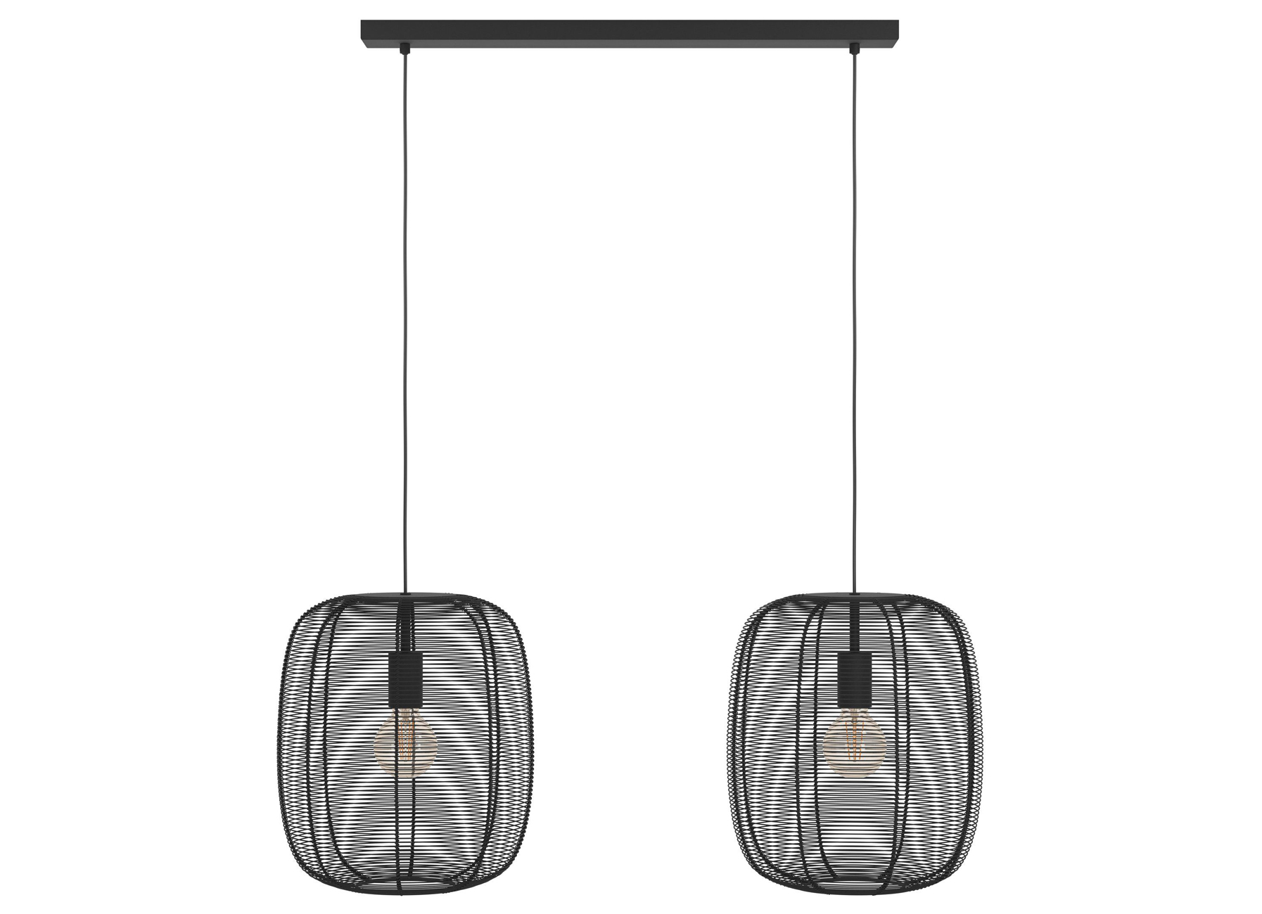 EGLO HANGLAMP RINROE 2XE27 STAAL ZWART