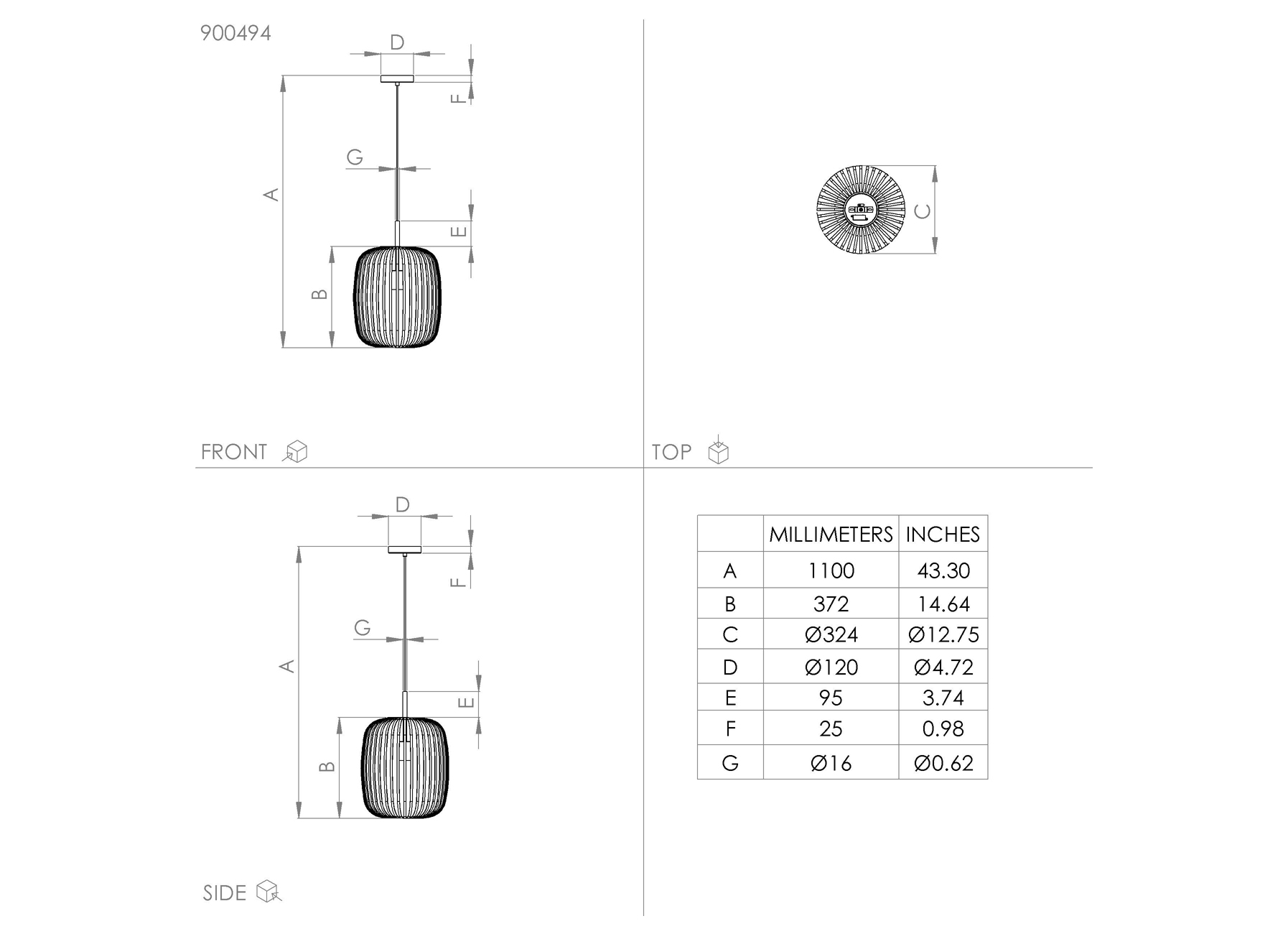 EGLO HANGLAMP ROMAZZINA Ø32,5 STAAL ZWART