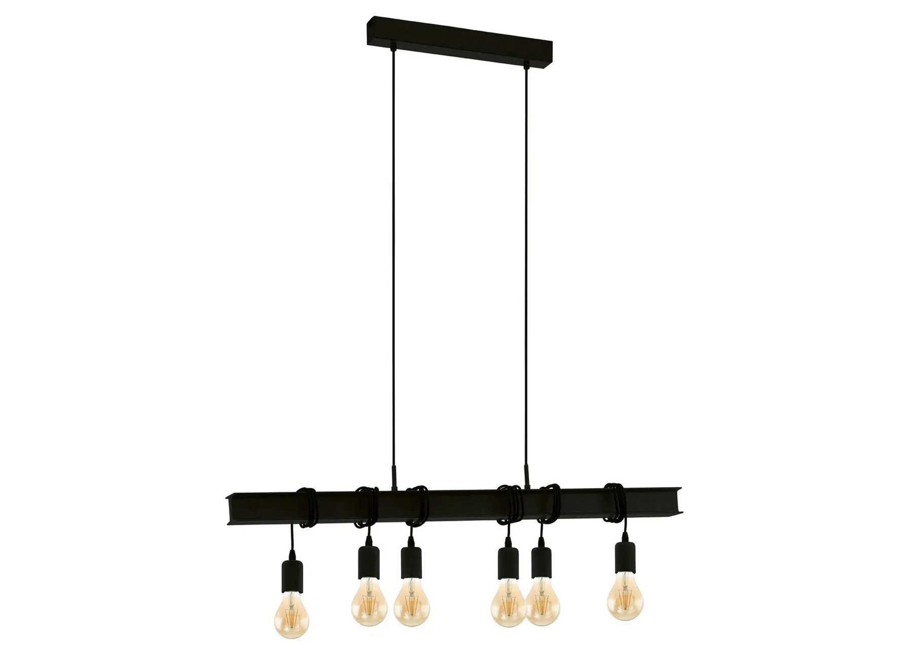 EGLO HANGLAMP TOWNSHEND 6 STAAL ZWART