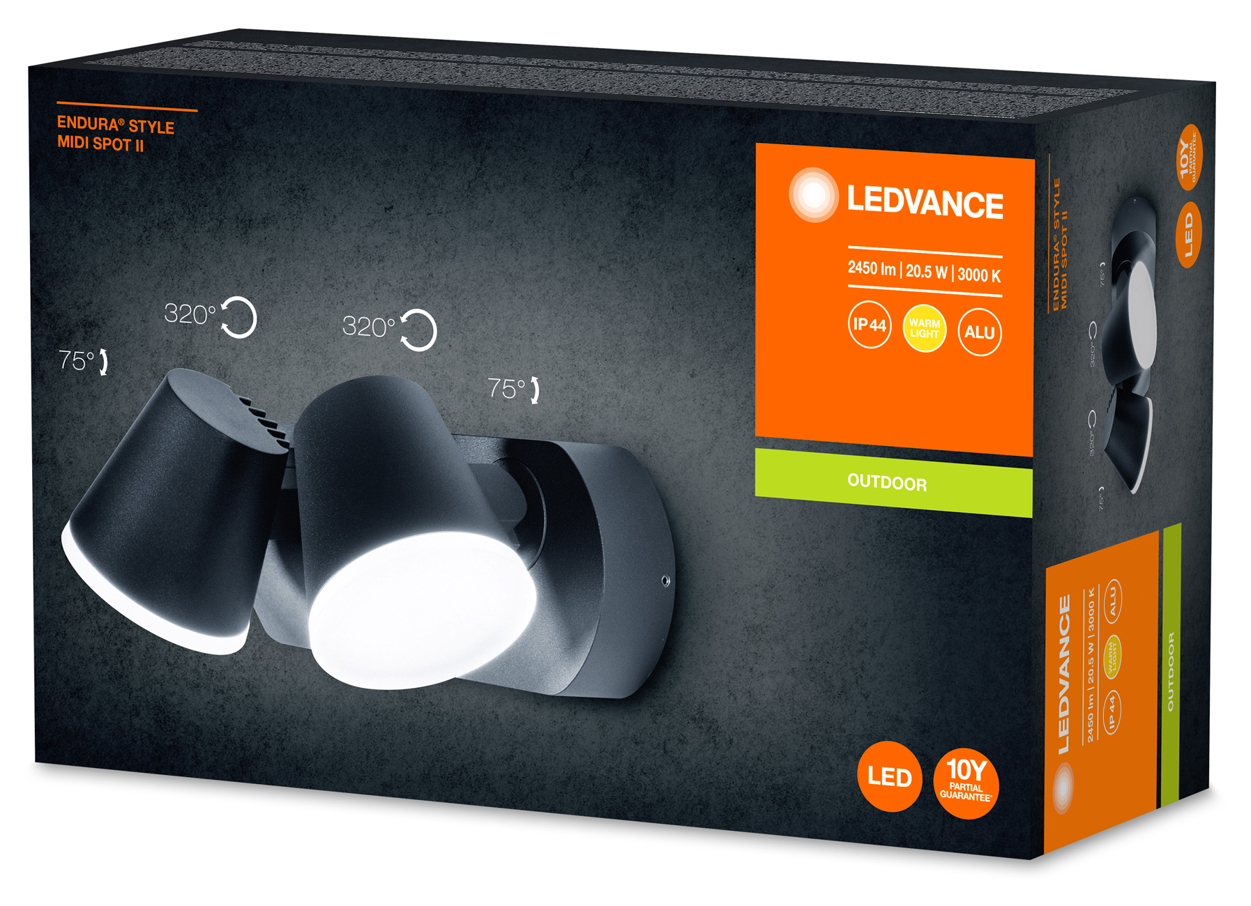 LEDVANCE ENDURA STYLE MIDI LED SPOT II 1200LM 20W GRIJS