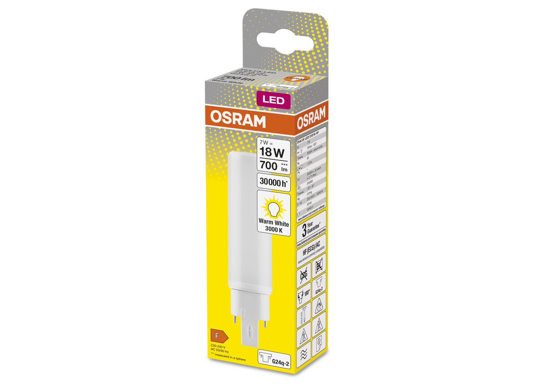 OSRAM LED DULUX G24Q 7W 700LM 3000K