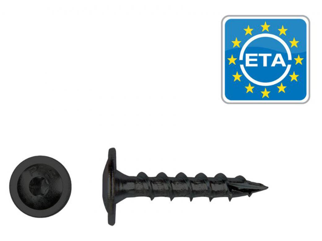 PFS+ VIS A BOIS A TETE A COLLERETTE ACIER BLACKTOP COATING - BOITE PLASTIQUE
