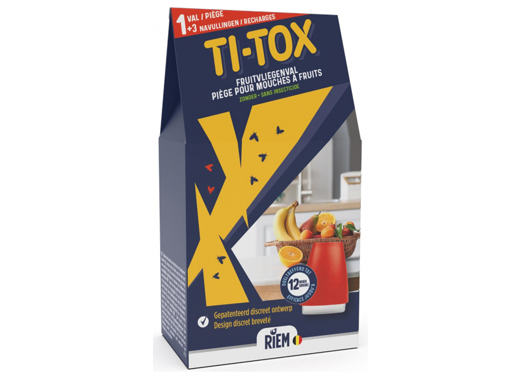 TI-TOX PIEGE POUR MOUCHES A FRUITS -1 PIEGE + 1 BOUTEILLE