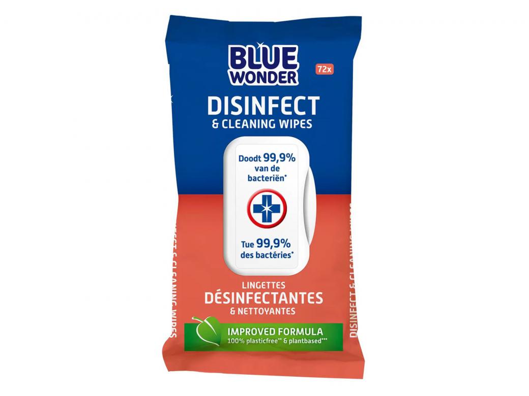 BLUE WONDER DISINFECT & CLEANING WIPES 72X