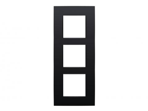NIKO PLAQUE DE RECOUVREMENT TRIPLE VERTICAL INTENSE MATT BLACK