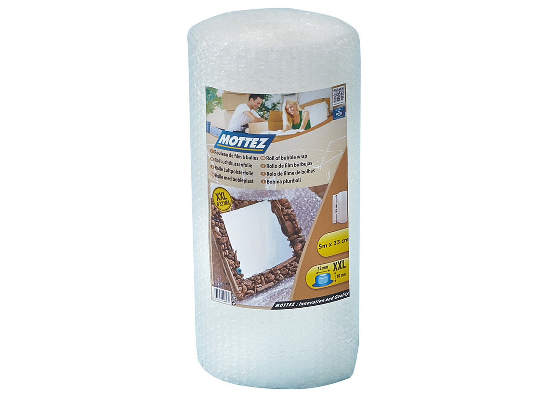 MOTTEZ ROULEAU DE PROTECTION FILM BULLES JUMBO 5M X 33CM 100 MICRONS