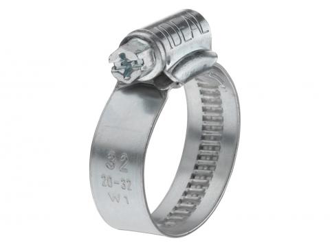 COLLIER DE SERRAGE VZ 12 MM-BANDE W1 TYPE-G 20-32MM - 2 PIECES