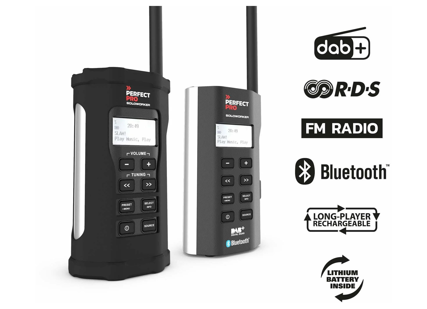 PERFECTPRO SOLOWORKER FM / DAB+ / BLUETOOTH