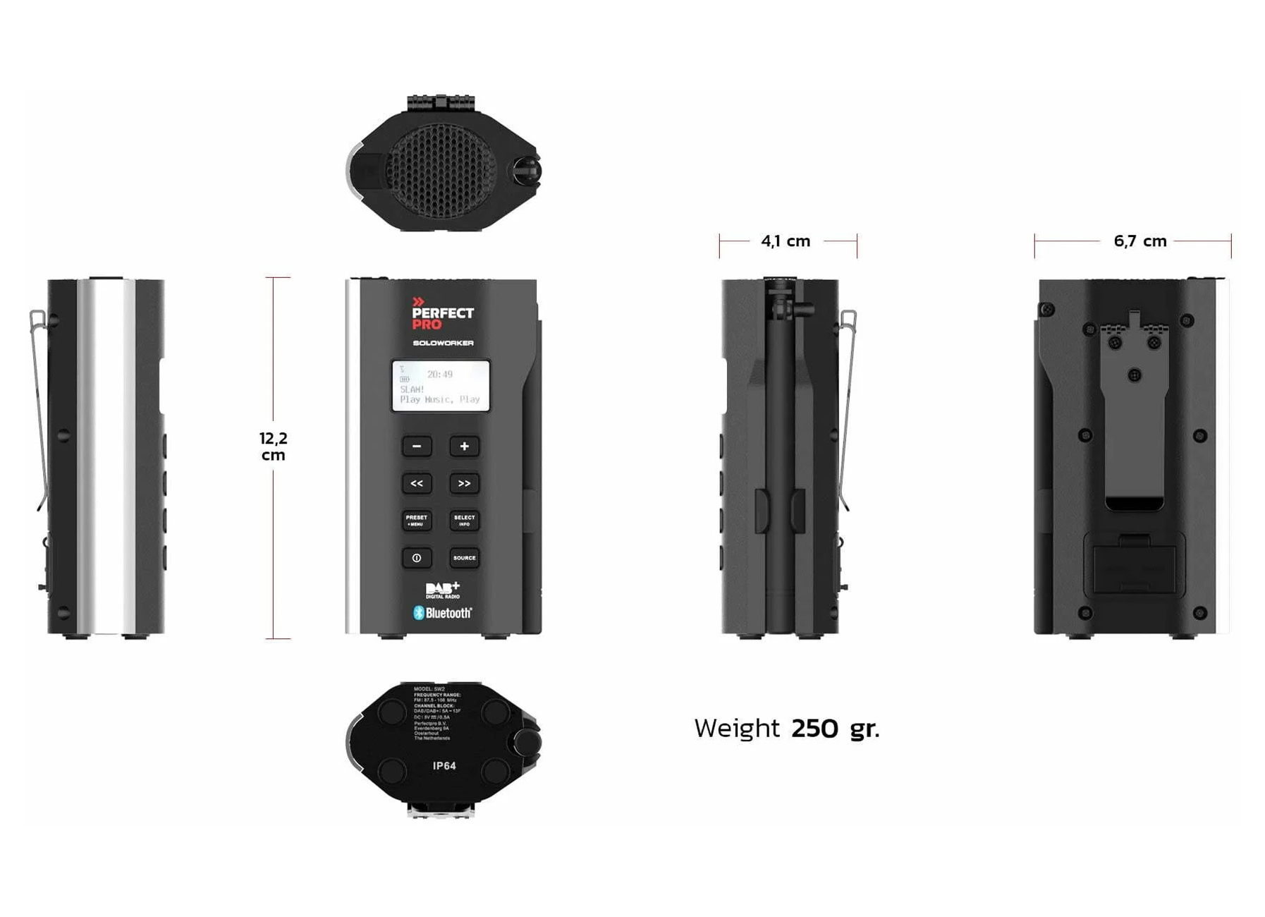 PERFECTPRO SOLOWORKER FM / DAB+ / BLUETOOTH