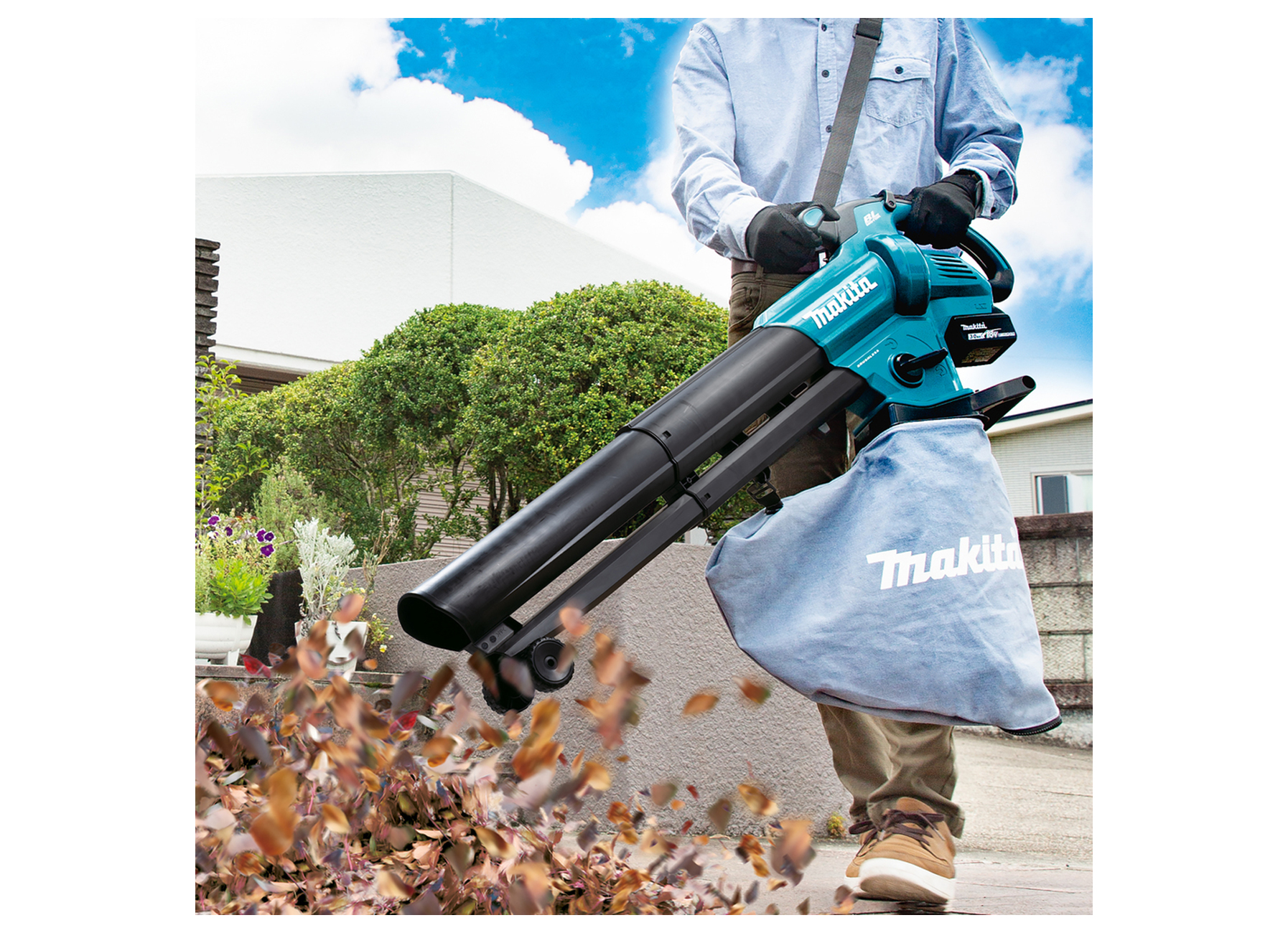 MAKITA BLADBLAZER/ZUIGER 18V + ACCU/LADER DUB187T001