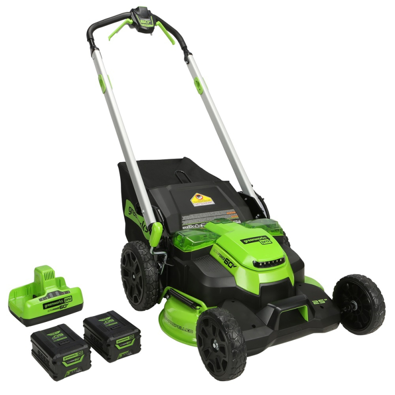 GREENWORKS GRASMAAIER GD60LM61SPK4X-60V 61CM + 2 X 60V 4AH ACCU + LADER