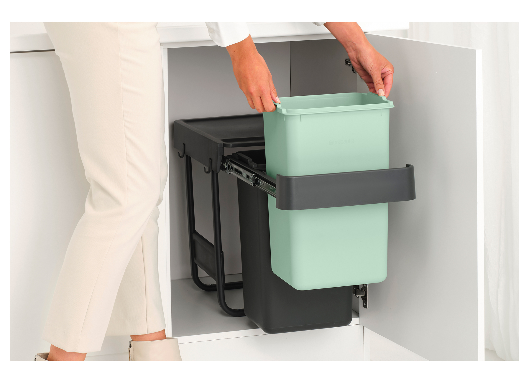 BRABANTIA INBOUW VUILBAK SORT&GO 2X15L - DARK GREY