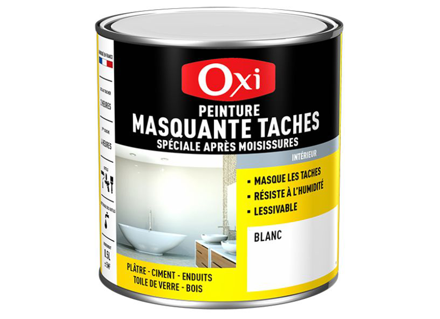 OXI PEINTURE MASQUANTE TACHES APRES MOISISSURES BLANC