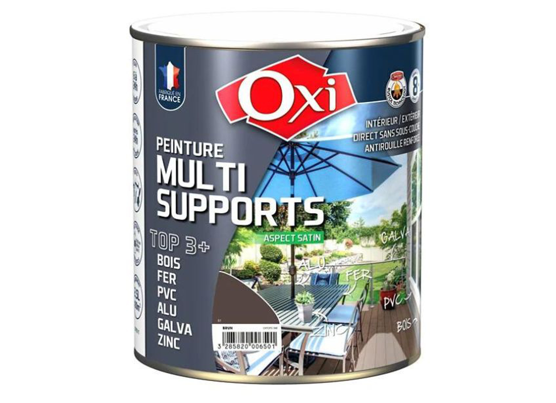 OXI VERF MULTI SUPPORT SATIJN BRUIN RAL 8017 (0.5L)