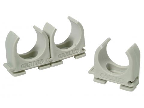 VEERKLEM GRIJS 25MM PVC-BOX (25 STUKS)