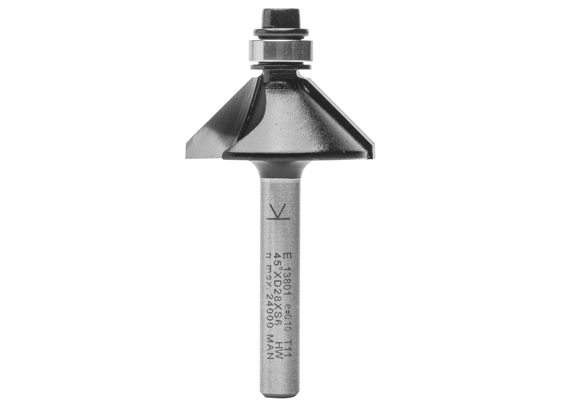 ENT HW FRAISE POUR AFFLEURER ROULEMENT A BILLES S6 45° Ø28.6X10.5MM L=32MM