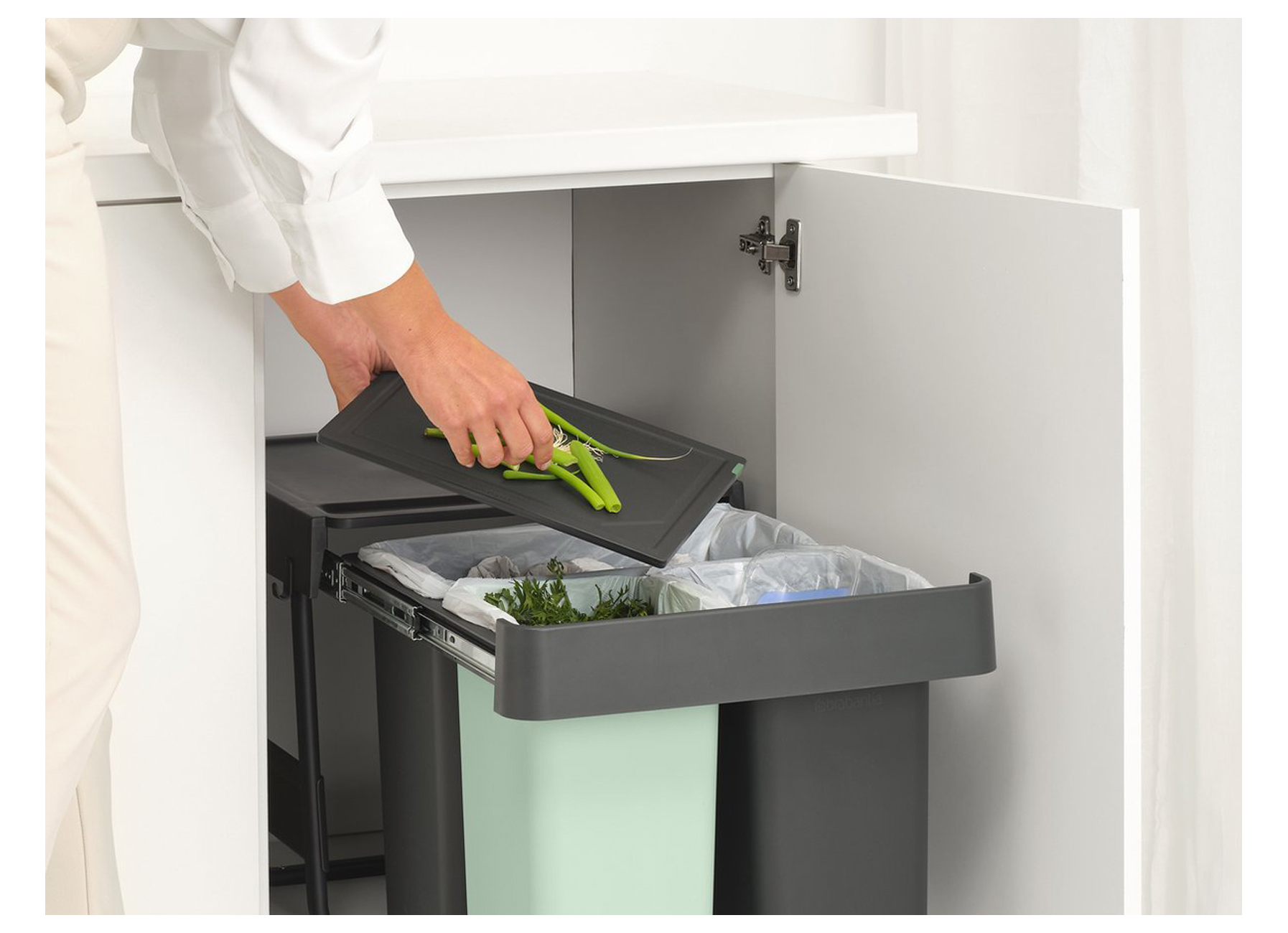 BRABANTIA SORT & GO INBOUW VUILBAK 10+10+20L GREEN & DARK