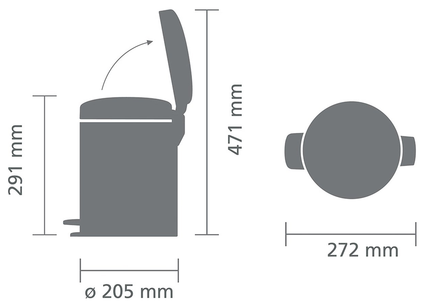 BRABANTIA PEDAALEMMER NEWICON 5L SATIN TAUPE