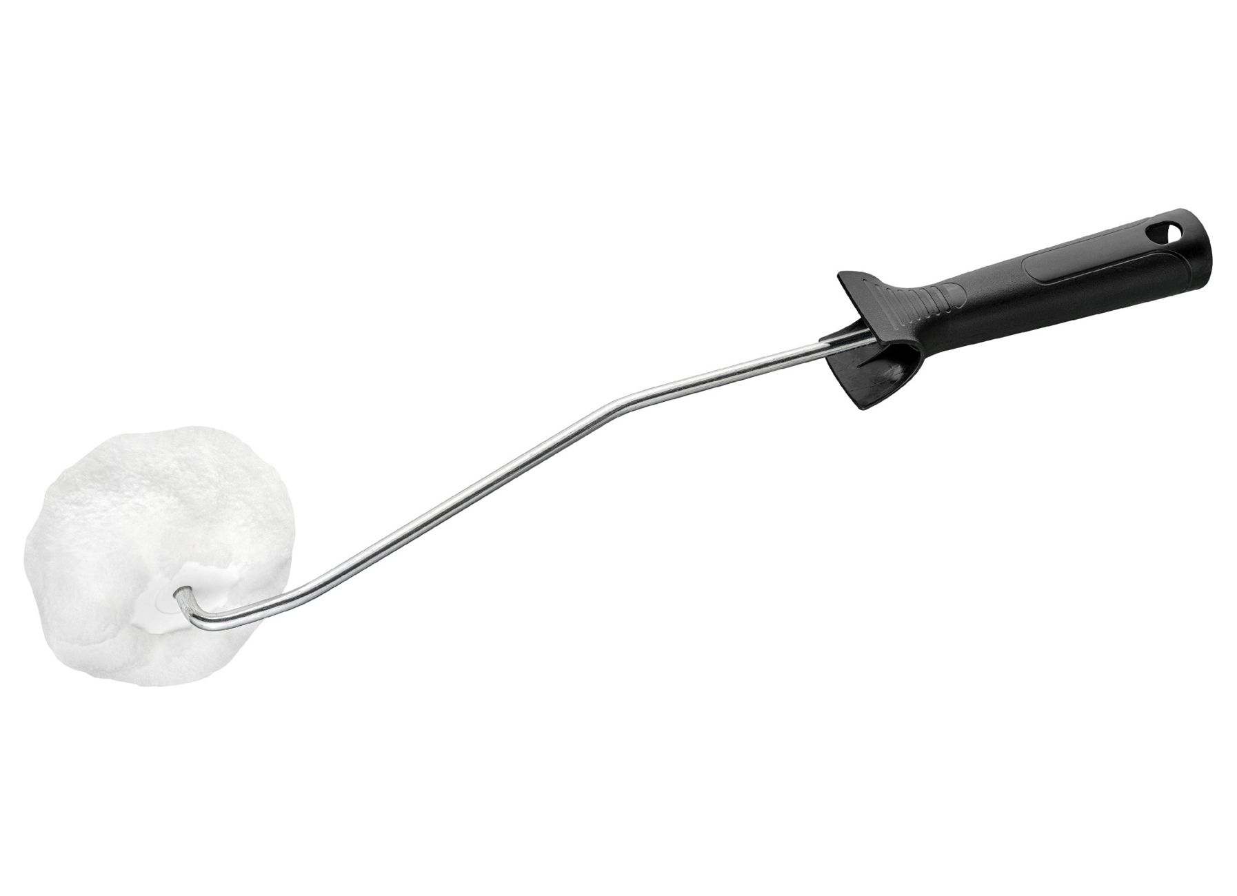 ROULEAU D''ANGLE POLYESTER BLANC 15MM LISSE + MONTURE 39CM