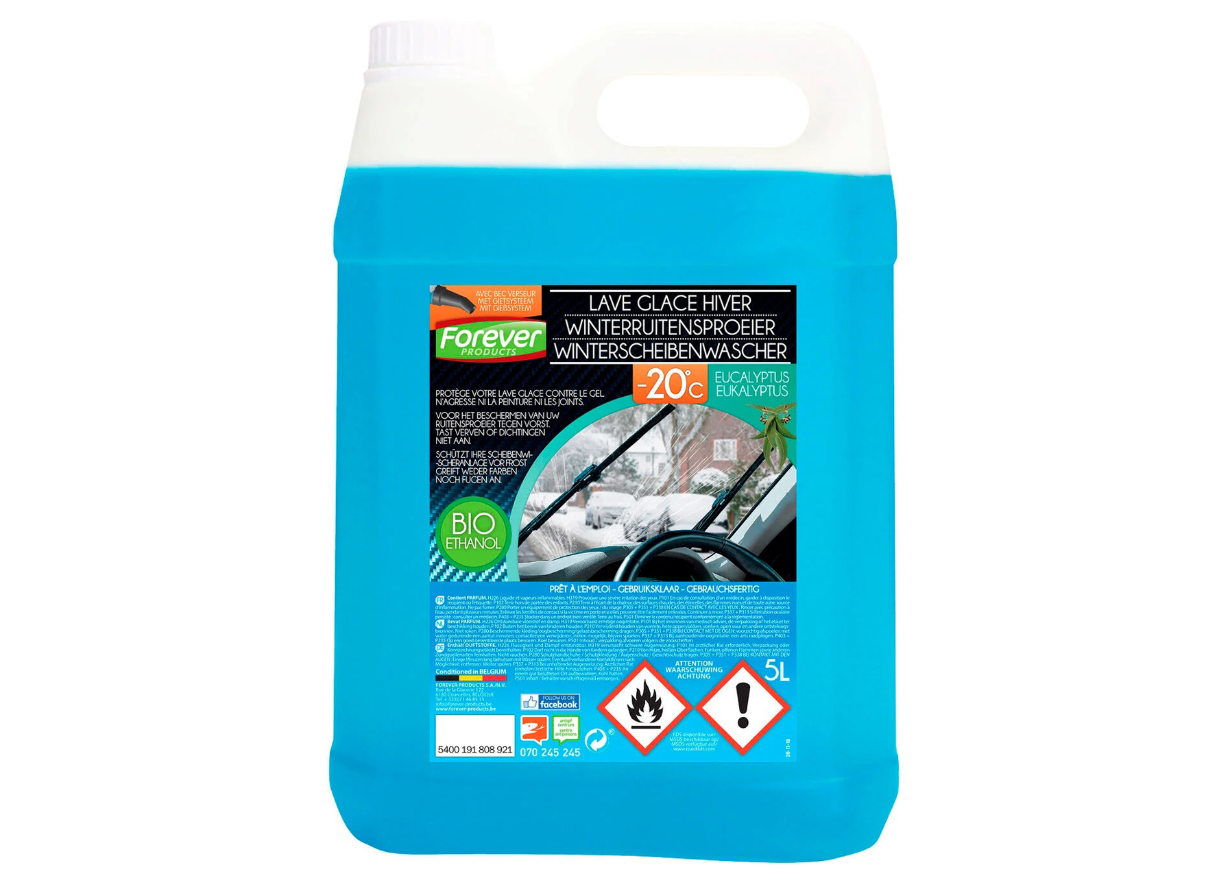 FOREVER LAVE-GLACE ANTIGEL -20° BIO ETHANOL EUCALYPTUS 5L