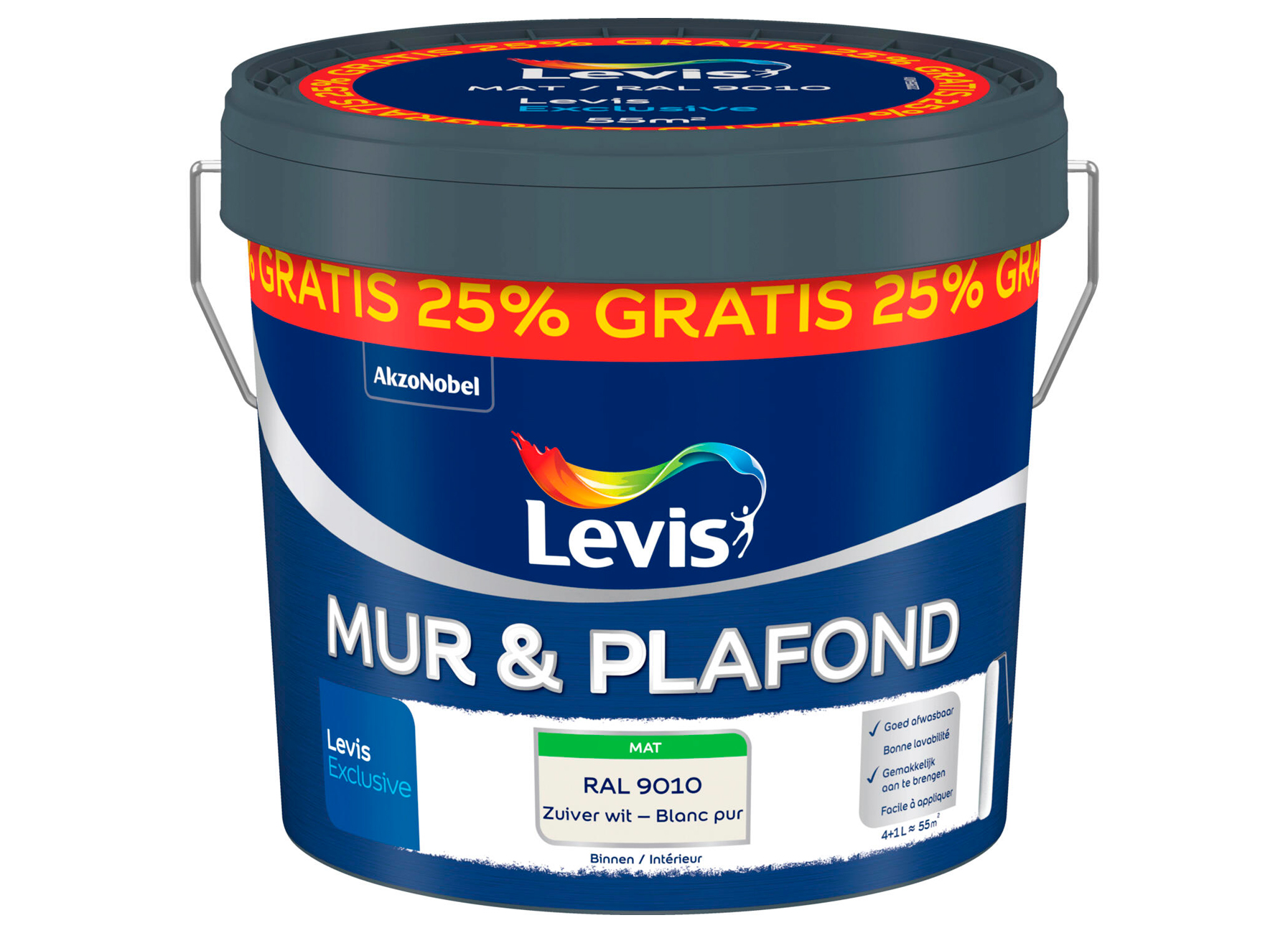 LEVIS STORE MUR & PLAFOND MAT WIT RAL 9016 4+1L