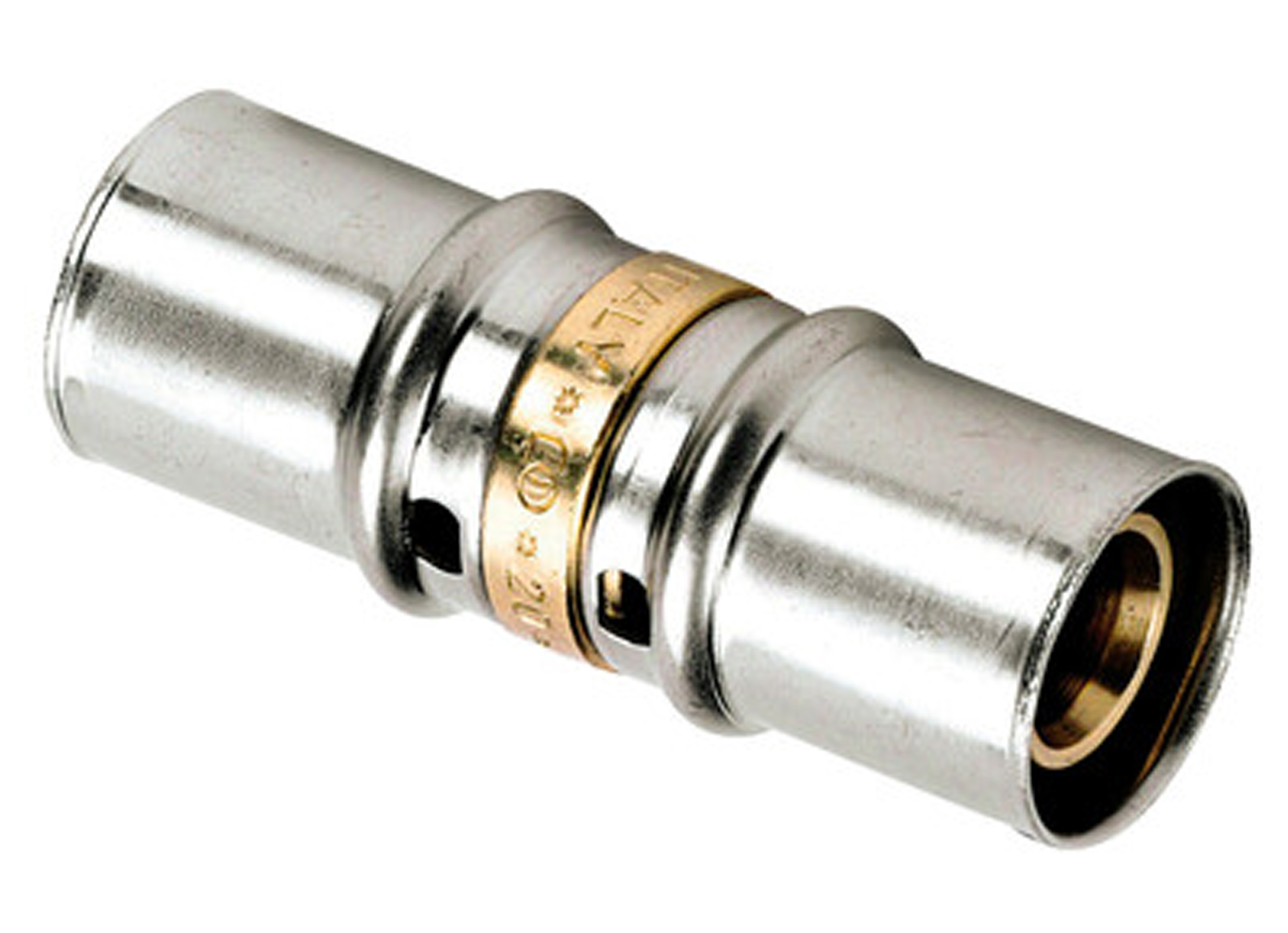 VMGO RECHTE KOPPELING 2X ALU-PERS Ø16/2 X 16/2MM