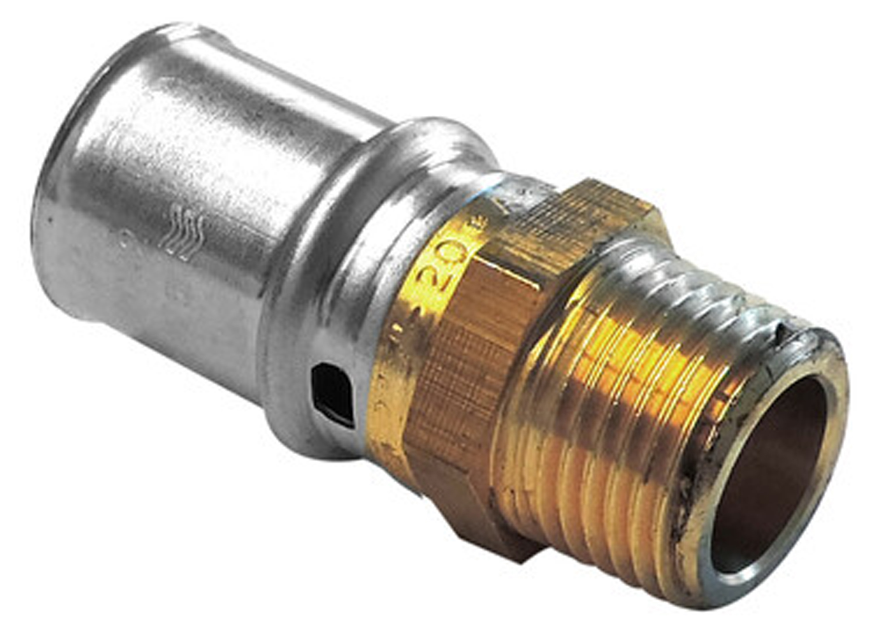 VMGO RECHTE KOPPELING BUITENDRAAD 3/8M X ALU-PERS Ø16/2MM