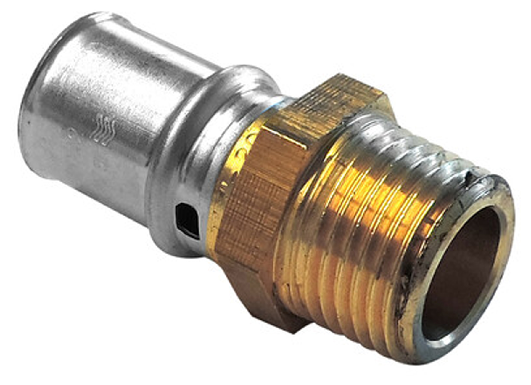 VMGO RECHTE KOPPELING BUITENDRAAD 1/2M X ALU-PERS Ø16/2MM