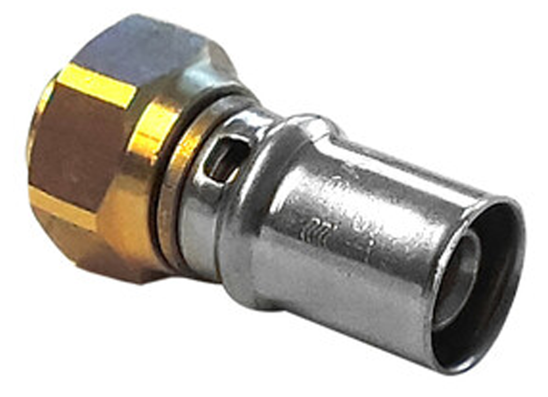 VMGO RECHTE KOPPELING BINNENDRAAD VLOTTENDE MOER 1/2F X ALU-PERS Ø20/2MM
