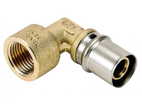 VMGO KOPPELING HAAKS 90° BINNENDRAAD 3/4F X ALU-PERS Ø20/2MM
