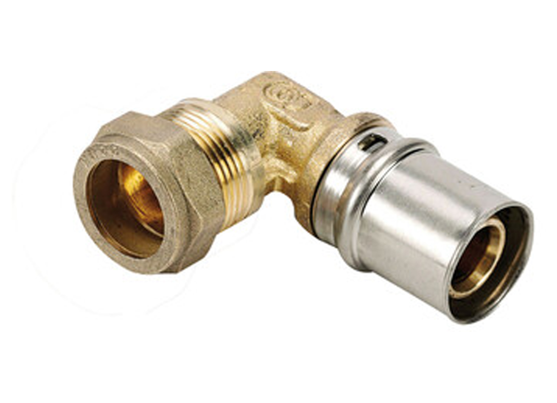 VMGO HAAKSE OVERGANG 90° KNEL/ALU-PERS Ø15 X Ø16/2MM