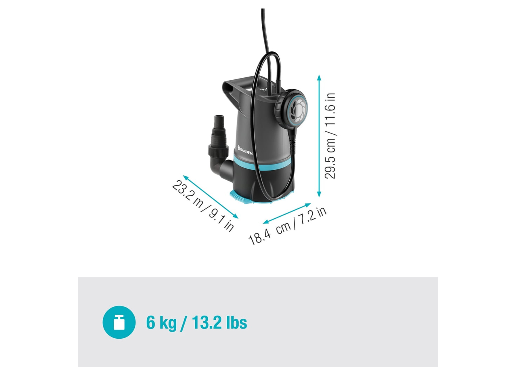 GARDENA HELDER/VUIL WATER DOMPELPOMP 20000 BASIC 2-IN-1
