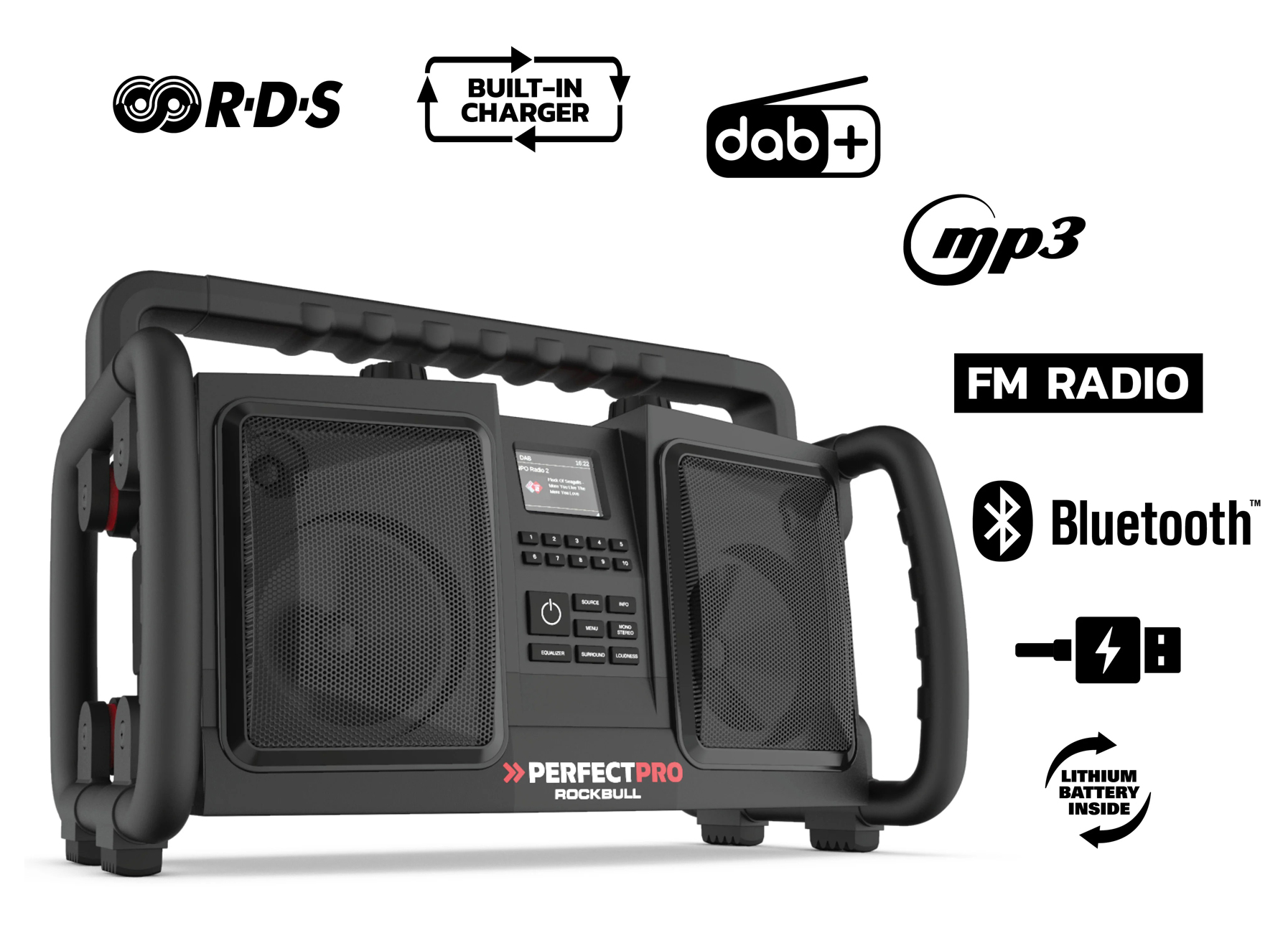 PERFECTPRO ROCKBULL DAB+ FM BLUETHOOTH USB IP65