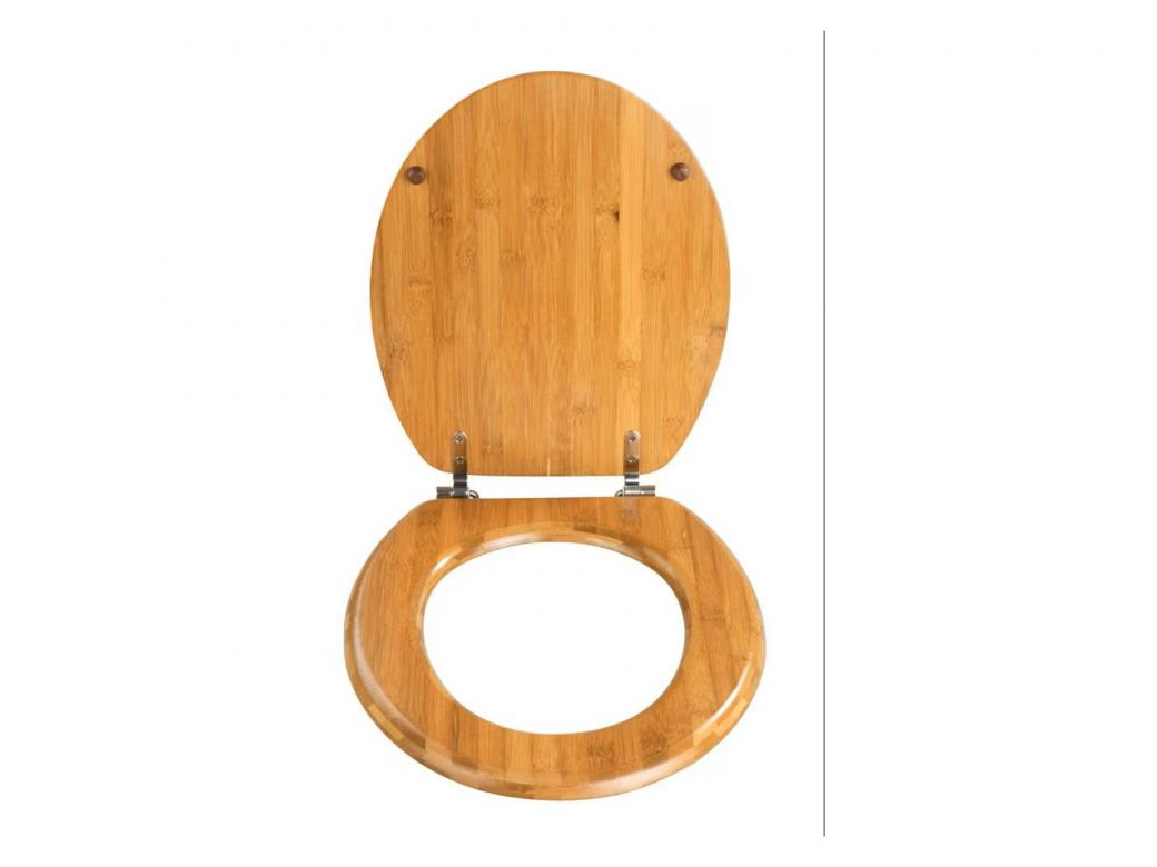 WENKO TOILETZITTING BAMBOE DONKERBRUIN