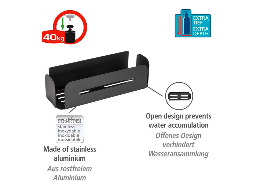 WENKO TURBO-LOC ETAGERE MURALE BIVIO BLACK
