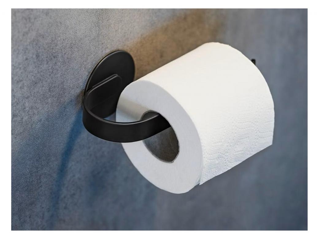 WENKO TURBO-LOC TOILETROLHOUDER BIVIO BLACK