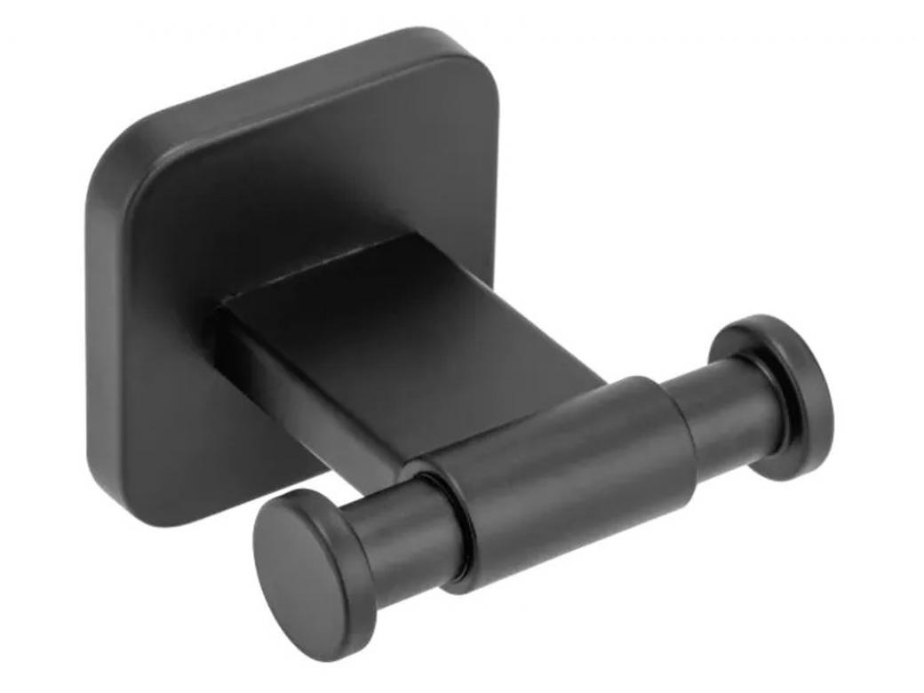WENKO TURBO-LOC PORTO BLACK CROCHET MURAL DUO INOX NOIR