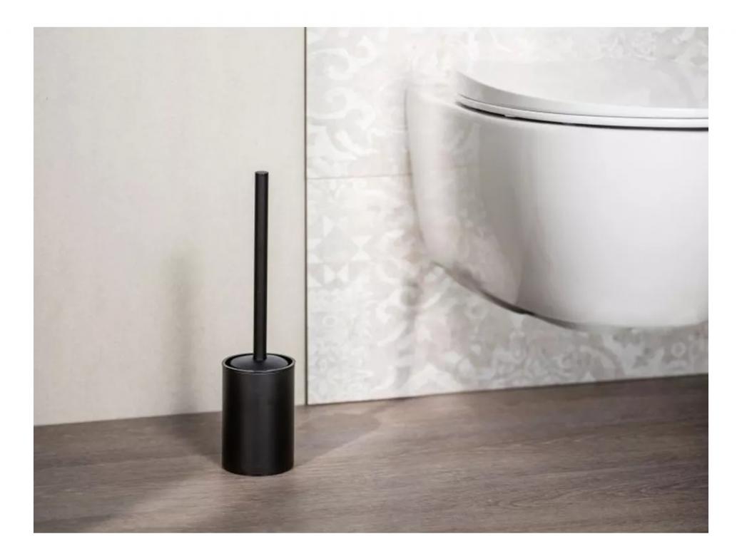 WENKO TOILETBORSTELHOUDER GESLOTEN PORTO BLACK RVS ZWART