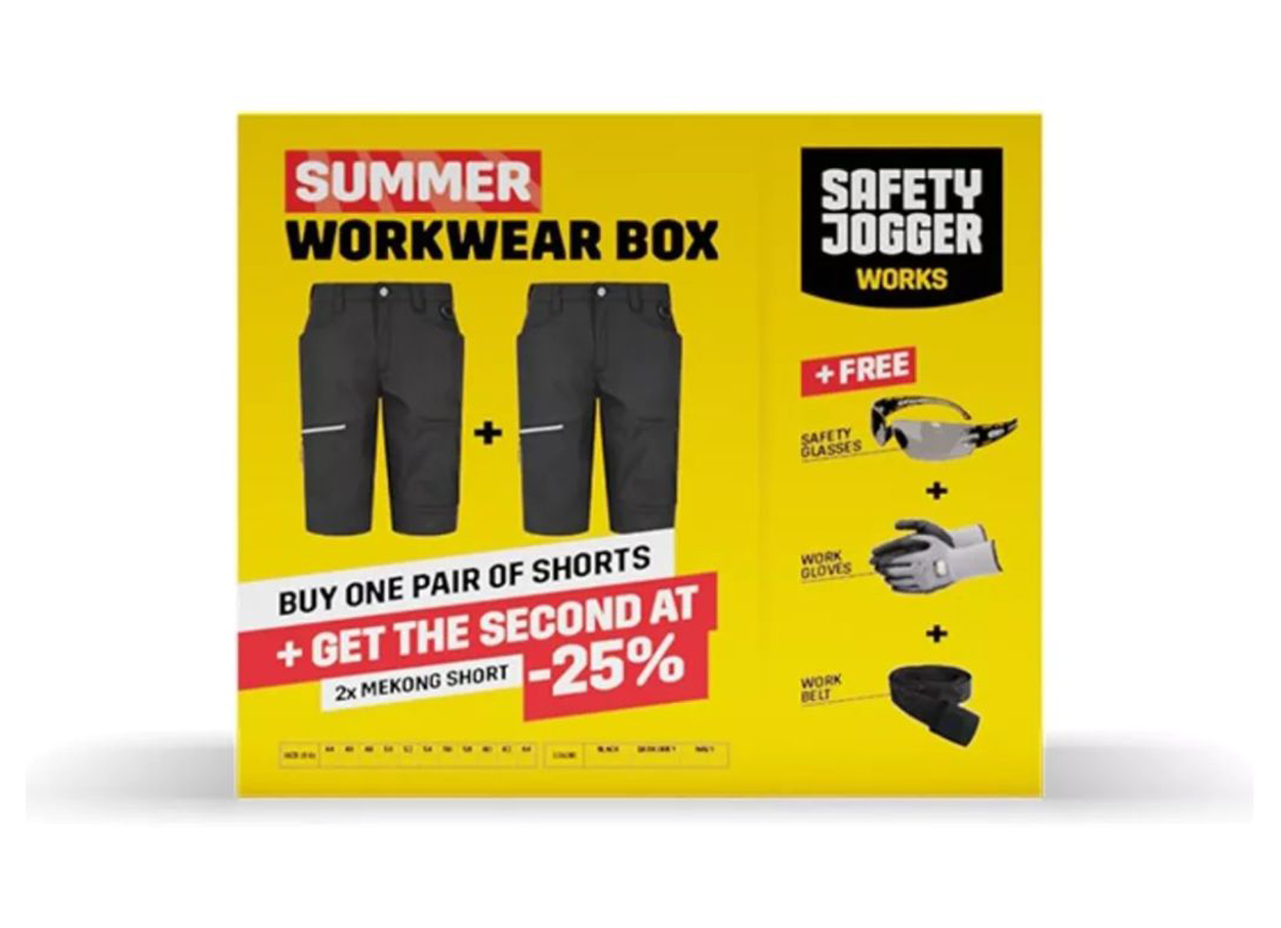 SAFETY JOGGER SHORTS WORKWEAR PROMO BOX