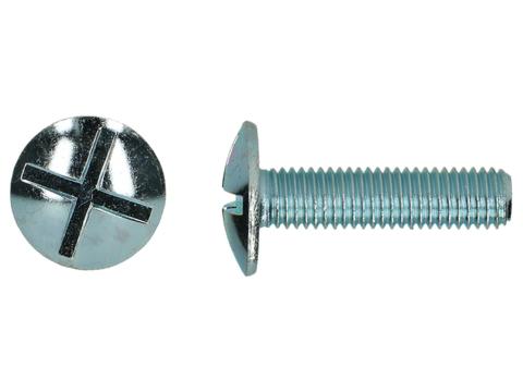 Metaalschroef met dubbele gleuf M8 x 40 mm, verzinkt, 6 stuks