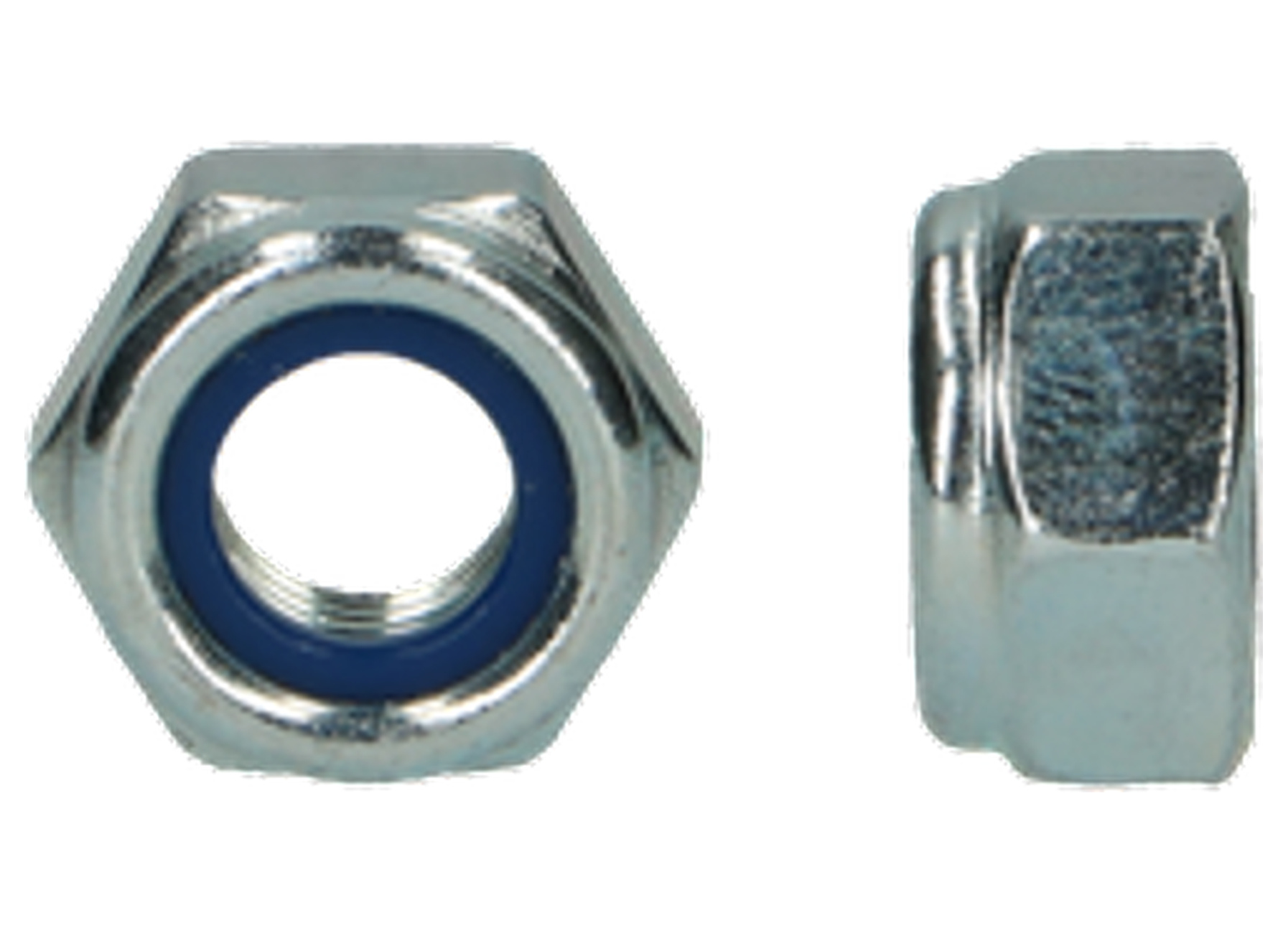 Écrou autofreiné avec bague nylon DIN 985 M6, zingué, 8 pièces