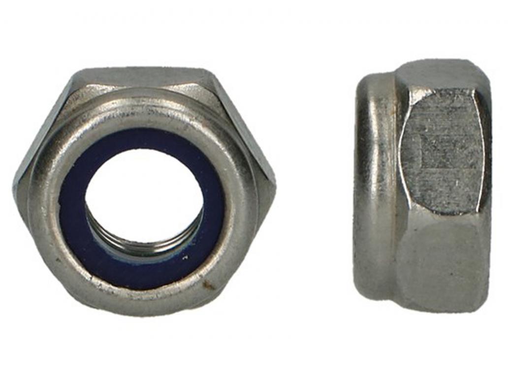 ECROU DE SECURITE HEXAGONAL DIN 985 INOX A4 - BLISTER