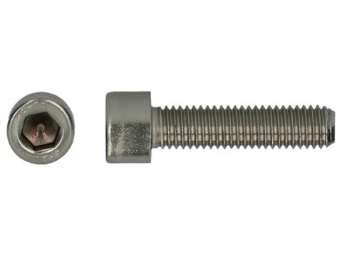 Binnenzeskantbout met cilindrische kop ISO 4762 M6x20, volledige draad, RVS A4, 10 stuks