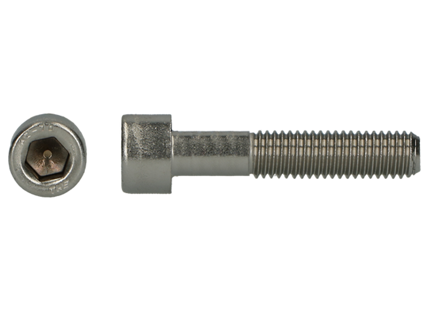 Binnenzeskantbout met cilindrische kop ISO 4762 (DIN 912), volledige draad, M8 x 50 mm, RVS A4, 6 stuks