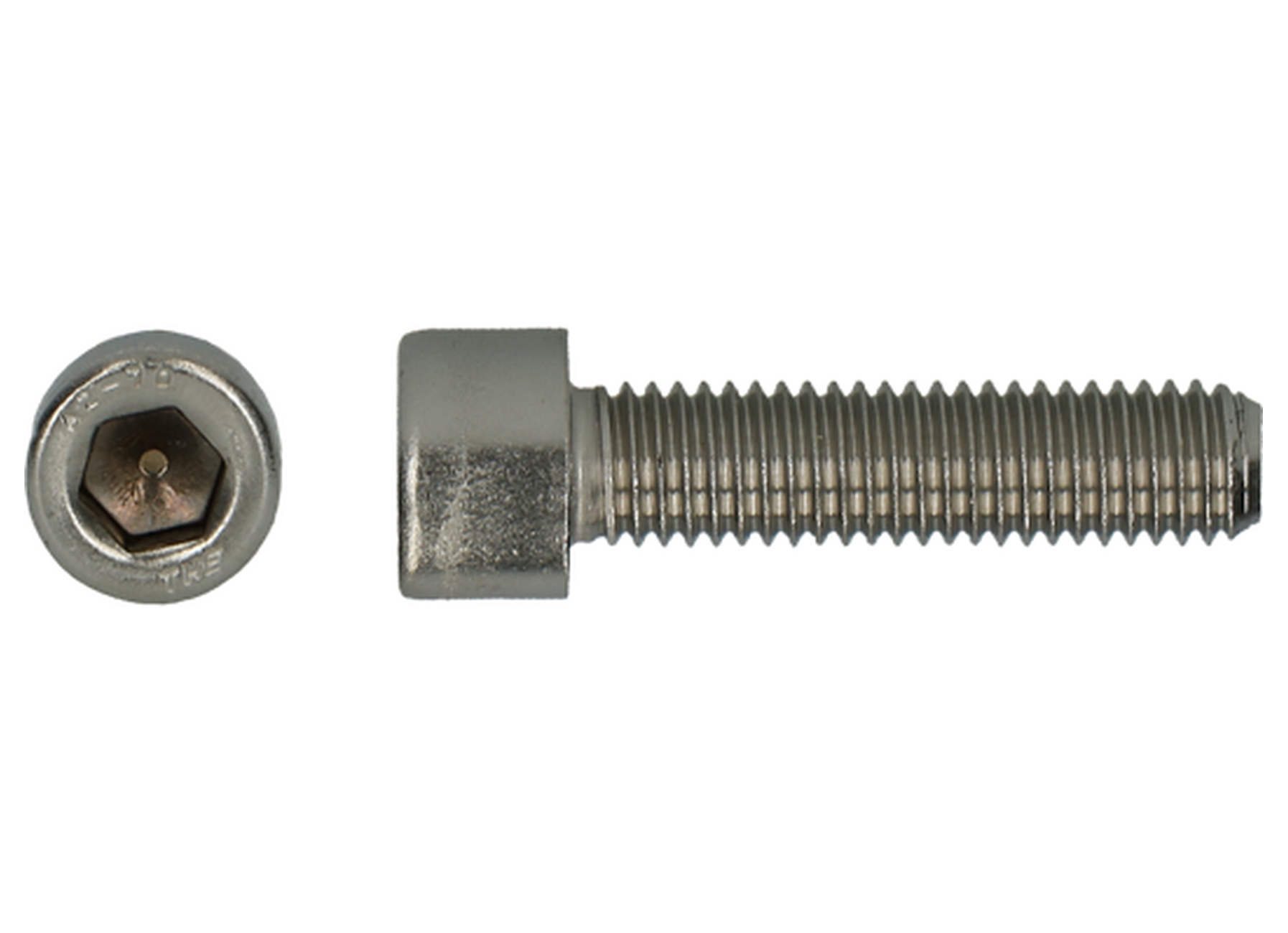 Binnenzeskantbout met cilindrische kop ISO 4762 M10x30, volledige draad, RVS A4, 4 stuks