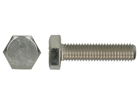 Zeskanttapbout roestvrij staal A4 DIN 933/934 M6 x 16 mm, 8 stuks